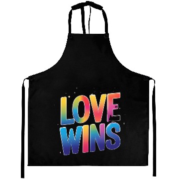 Discover Love Wins Rainbow Script Aprons – Pride Month Aprons