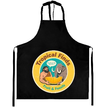 Discover Caveman Mammoth Retro Ancient Fruit Discovery Aprons
