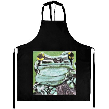 Discover Green Frog with Yellow Eyes | ShopperSuz Aprons