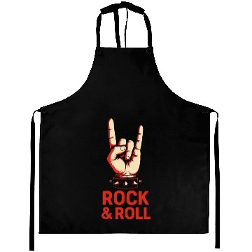 Discover Rock & Roll Hand Sign Aprons