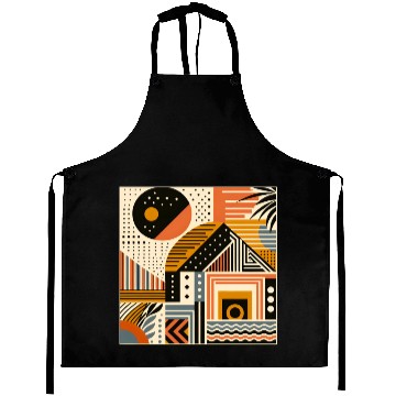 Discover Vibrant Geometric Shapes Aprons