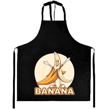 Discover Playful Banana Character Illustration Aprons