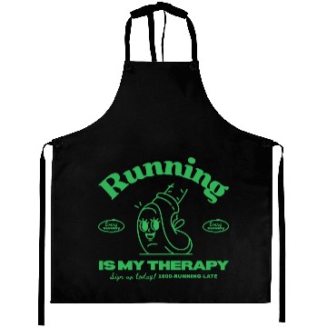 Discover Running Is My Therapy Design Aprons