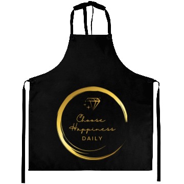 Discover Choose Happiness Luxury Design - Gold Empowerment Aprons