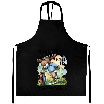 Discover Funny Golf Moose Quote Aprons