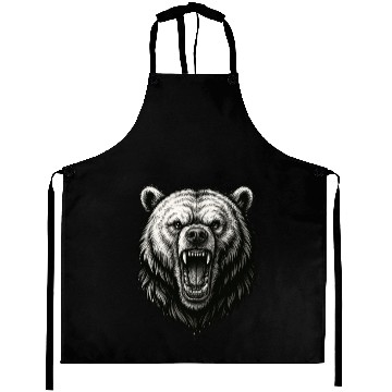 Discover Fierce Roaring Bear Head Aprons – Bold Wilderness