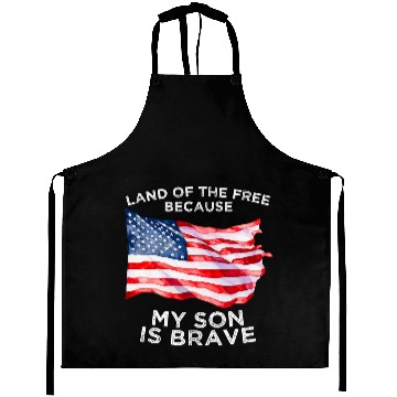 Discover Land of the free because my son is brave USA Aprons