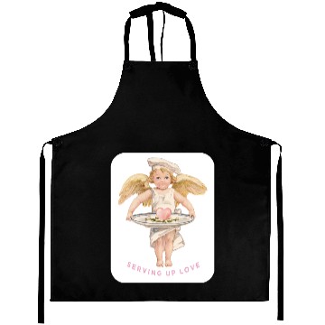 Discover Chef Cook Valentine SERVING UP LOVE Cupid Angel Aprons
