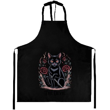 Discover The Devil Tarot Cat Art Aprons
