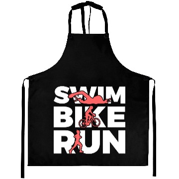 Discover Swim Bike Run Repeat Aprons
