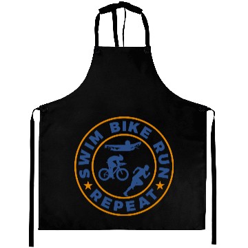 Discover Swim Bike Run Repeat Aprons