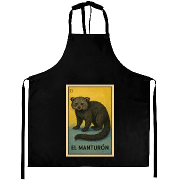 Discover EL MANTURÓN - THE BEARCAT - LA LOTERÍA Aprons