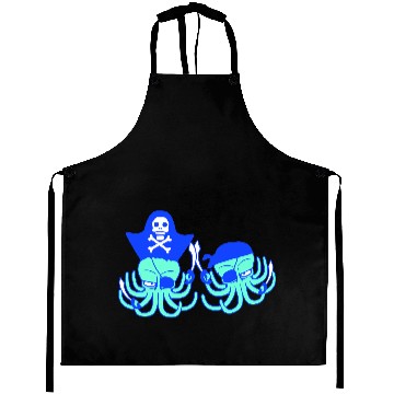 Discover Two octopus pirate sailing crew captain privateer Aprons