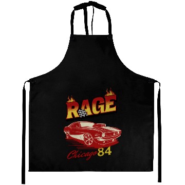 Discover Vintage Rage Chicago 84 Muscle Car Art Aprons