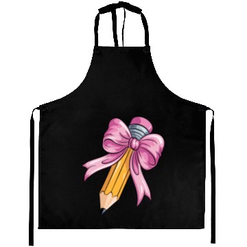 Discover Teacher Coquette Bow Pencil Bow Aprons