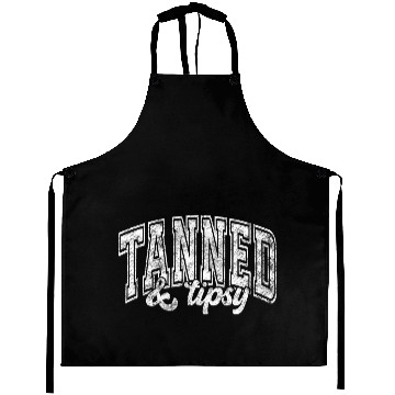 Discover Summer Vacation Tanned and Tipsy Varsity Summer Aprons