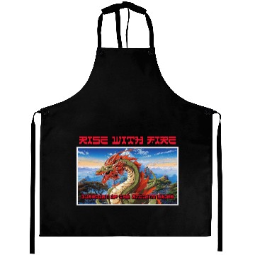 Discover Rise With Fire Guardian Dragon Roaring Aprons