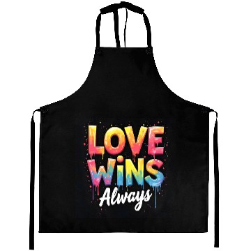Discover Love Wins, Always - Vibrant Rainbow Pride Aprons