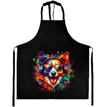 Discover Dog Beats Colorful Aprons