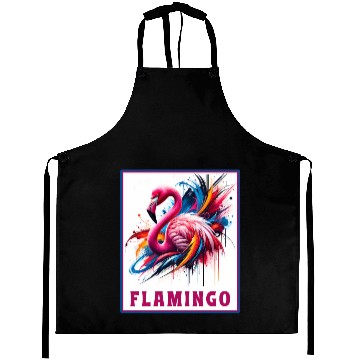 Discover Graffiti Flamingo Explosion Aprons