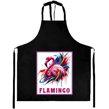 Discover Graffiti Flamingo Explosion Aprons