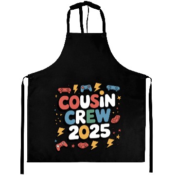 Discover Cousin Crew 2025 Video Game Controllers Family Aprons