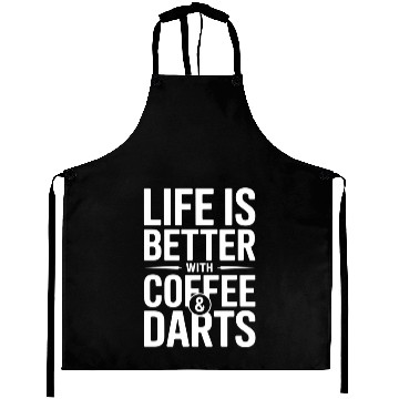 Discover Coffee and Darts Funny Coffee & Darts Aprons