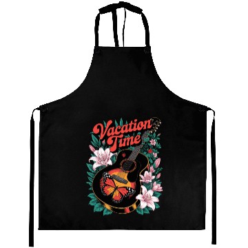 Discover Vacation Time – Butterfly Guitar Bloom Aprons