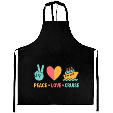 Discover Peace Love Cruise Vacation Aprons