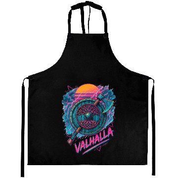 Discover Viking Valhalla Norse Retro Vaporwave Aprons