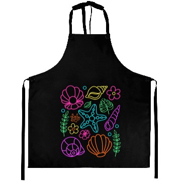 Discover Neon Seashell Summer Beach Aprons