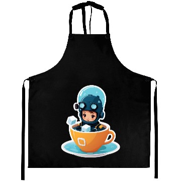 Discover Diver Coffee Cup Fantasy Sticker. Aprons