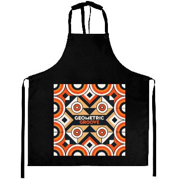 Discover Geometric Groove Mod Shapes Pattern Retro 60s Aprons
