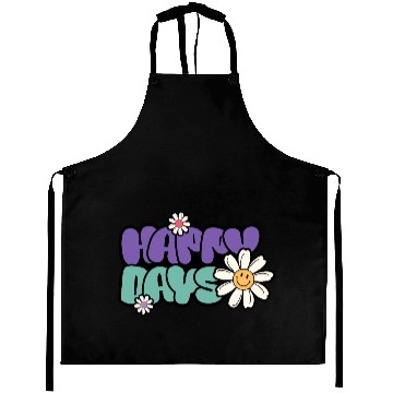 Discover Happy Days | Groovy Retro Daisy Flower Aprons