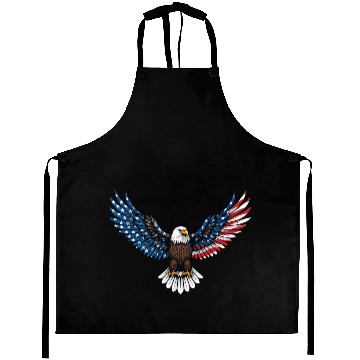 Discover us flag colored eagle Aprons