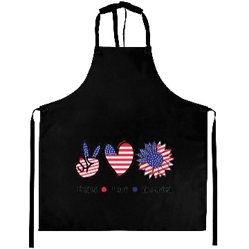 Discover Peace Love America Aprons