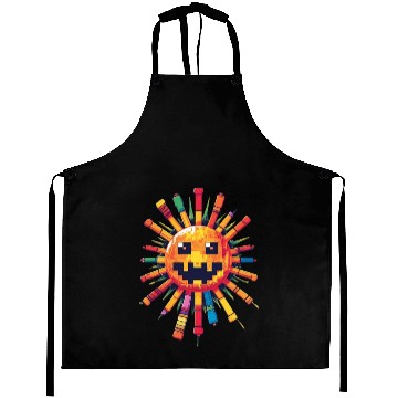 Discover Pixel Sun Joystick Aprons