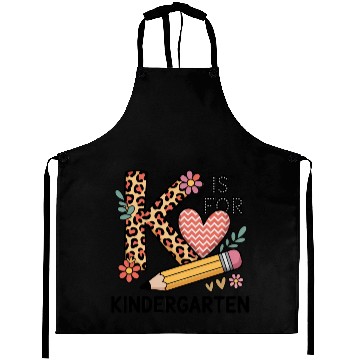 Discover K Is For Kindergarten Teacher Leopard First Day Aprons