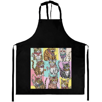 Discover Psychedelic Cat Collage Aprons