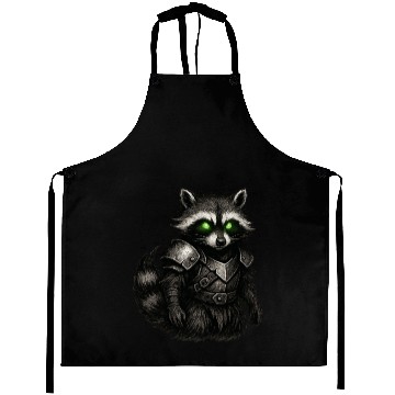 Discover Armored Forest Raccoon – Glowing-Eyed Fantasy Ward Aprons