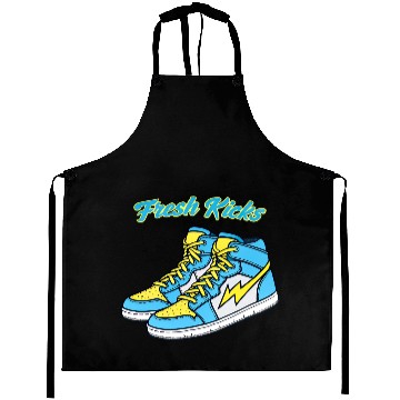 Discover Fresh Kicks Lightning Bolt Sneakers Retro 80s Aprons
