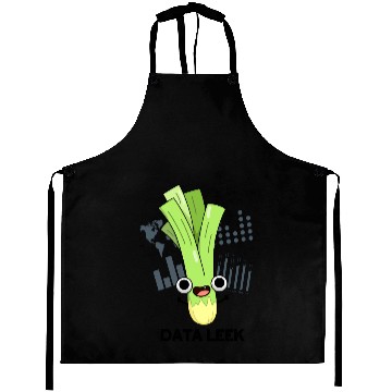Discover Data Leek Funny Computer Veggie Pun Aprons