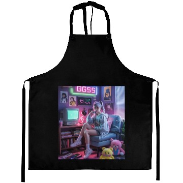 Discover Y2K Gamer Girl Vibes – Retro Tech & Neon Room Aest Aprons