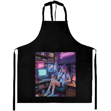 Discover Y2K Gamer Girl Vibes – Retro Tech & Neon Room Aest Aprons