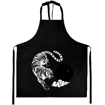 Discover Celestial Pounce: Cosmic Tiger in the Night Aprons