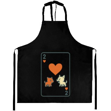 Discover Two Angry Pups of Hearts Aprons