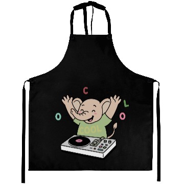 Discover Dancing, Happy Elephant Partying as a DJ Aprons