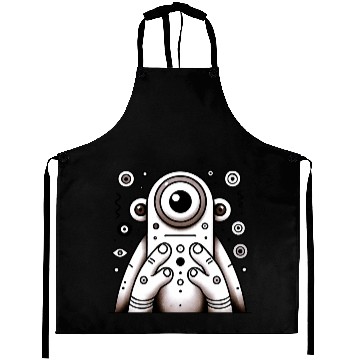 Discover Three-Eyed Alien Art • Quirky Sci-Fi Creature Aprons