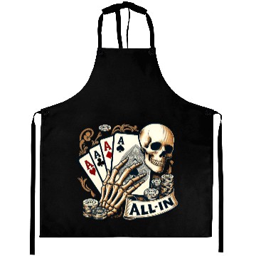 Discover Casino Cards Gambling Skeleton Hand Gothic Aprons