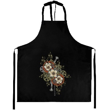 Discover Steampunk Floral Gears Aprons